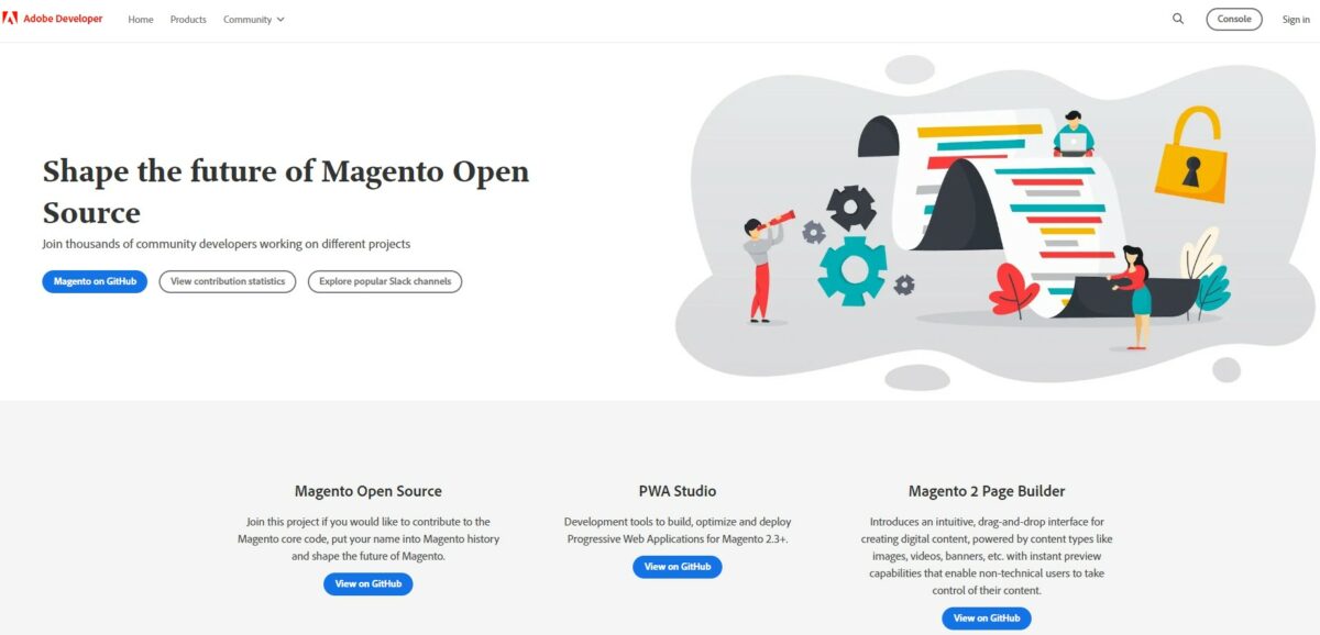Magento Open Source ir Adobe Commerce bezmaksas atvērtā pirmkoda versija.