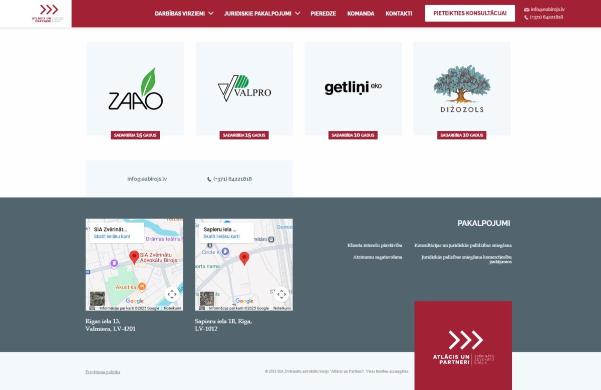 EAbirojs.lv - Mājaslapas footer