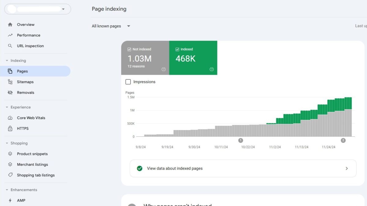 Index bloat piemērs no interneta veikala