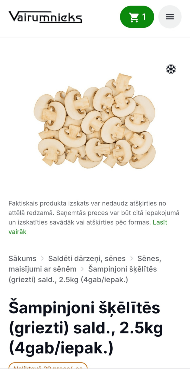 Detalizēta informācija par produktu - Vairumnieks.lv