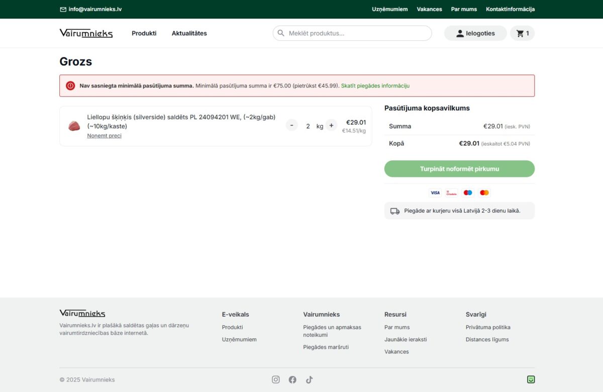 Vairumnieks.lv - Pirkumu grozs