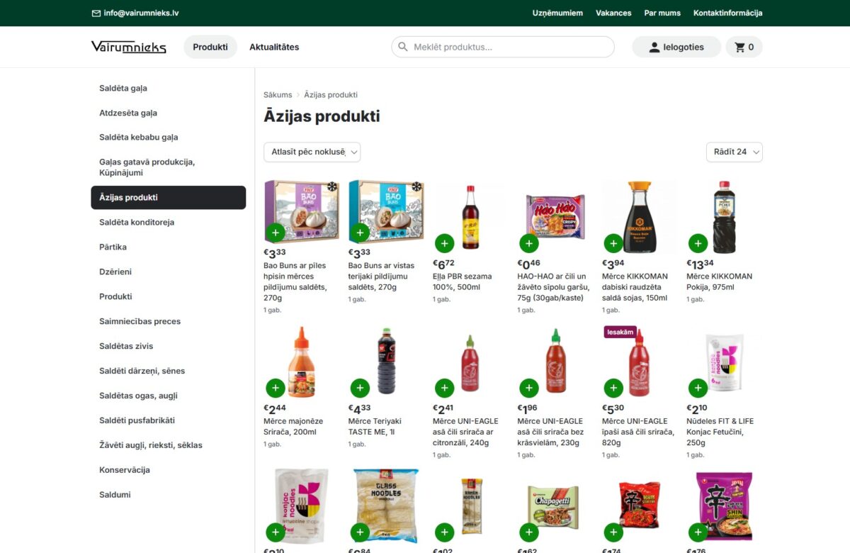 Vairumnieks.lv - Produktu saraksts