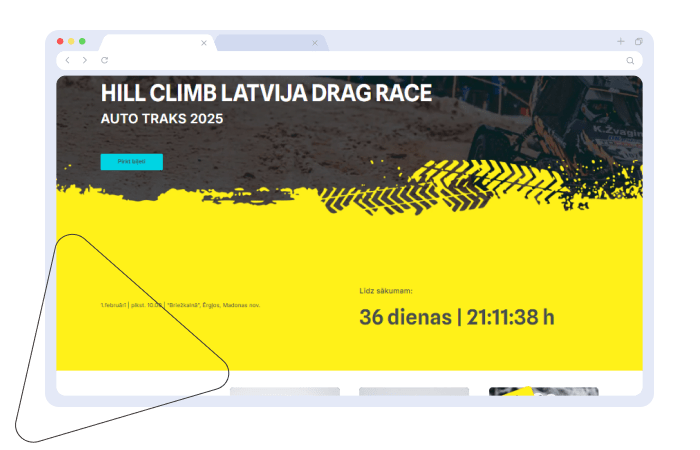 Hill Climb Latvija Drag Race mājaslapas izveide