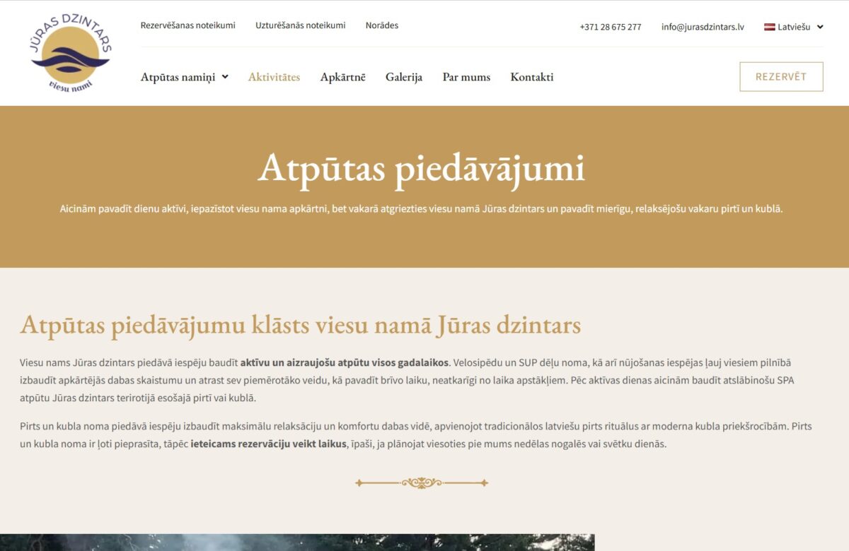 Jurasdzintars.lv - Atpūtas piedāvājumi