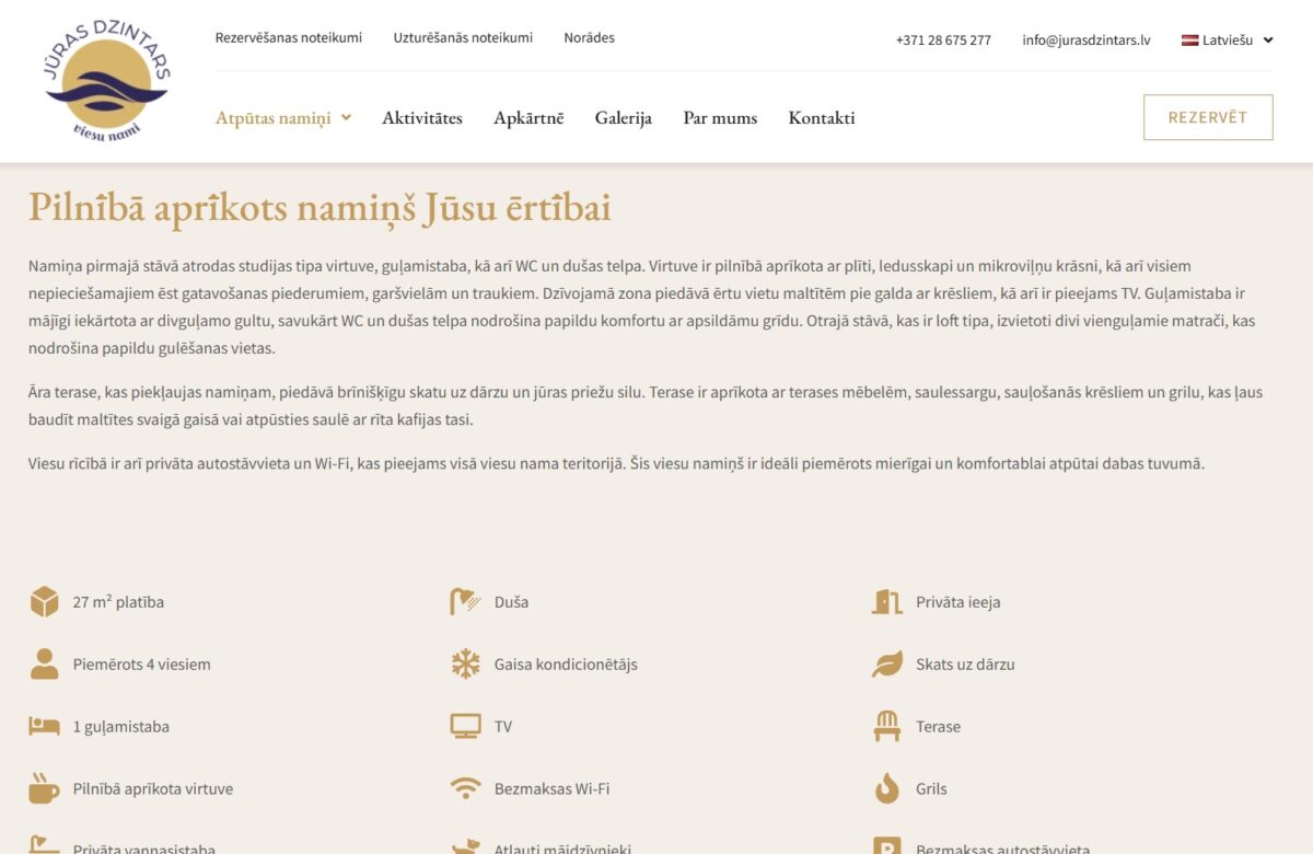 Jurasdzintars.lv - Detalizēta informācija par namiņu