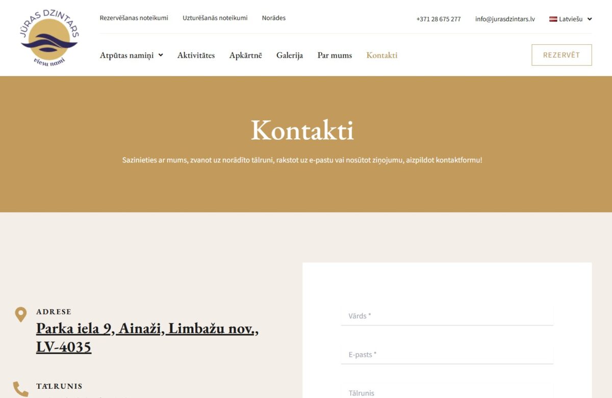 Jurasdzintars.lv - Kontaktinformācija