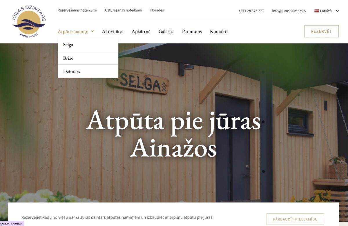 Jurasdzintars.lv - Mājaslapas navigācija