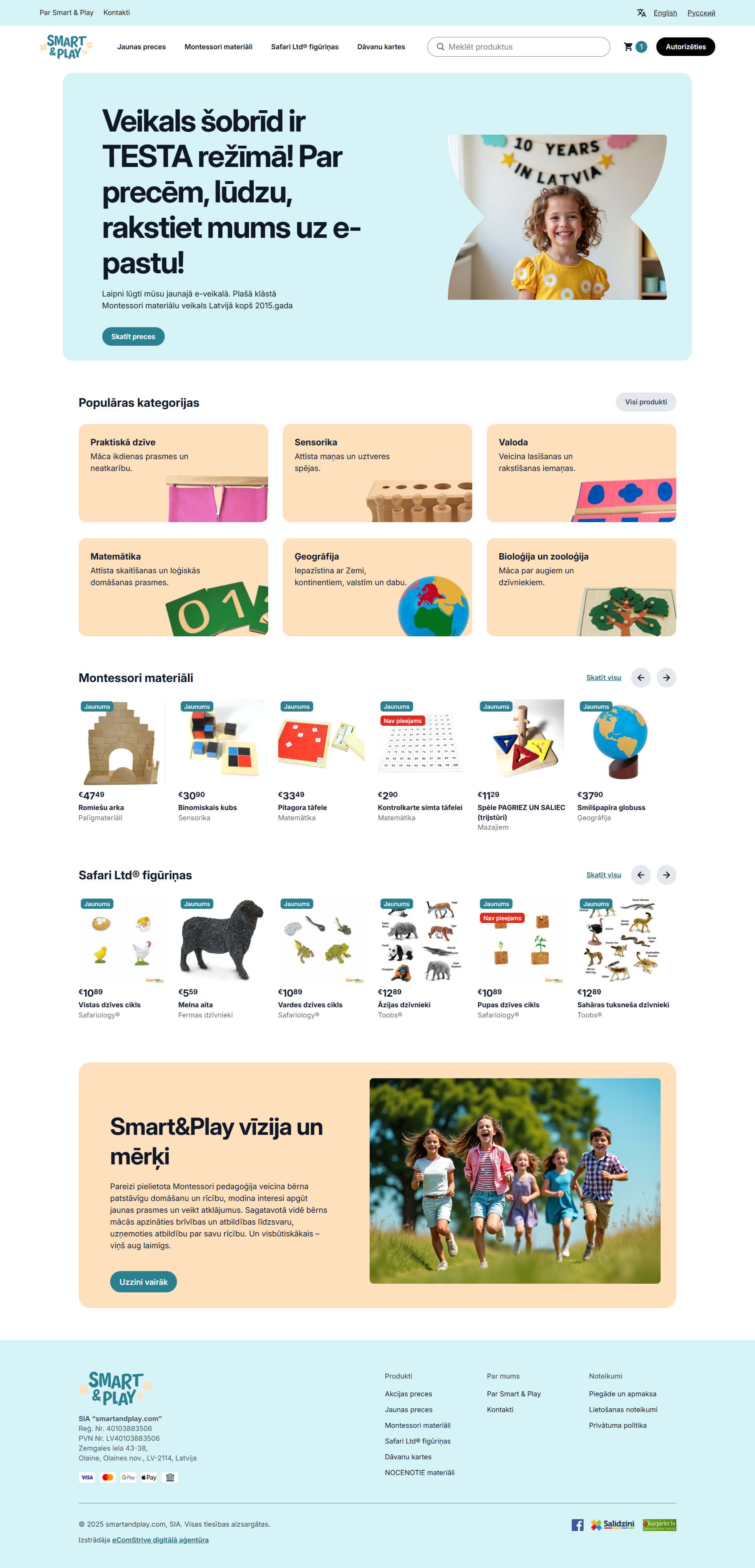 Smartandplay.com - uz WooCommerce bāzes veidota e-komercijas platforma