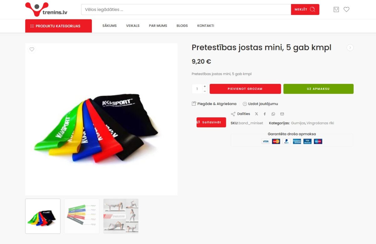 Trenins.lv produkta detalizēta informācija