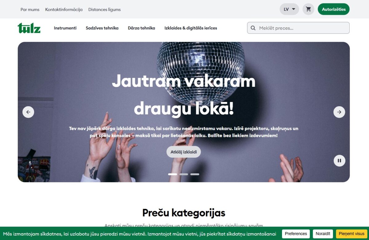 Tulz.lv elektroiekārtu nomas platforma