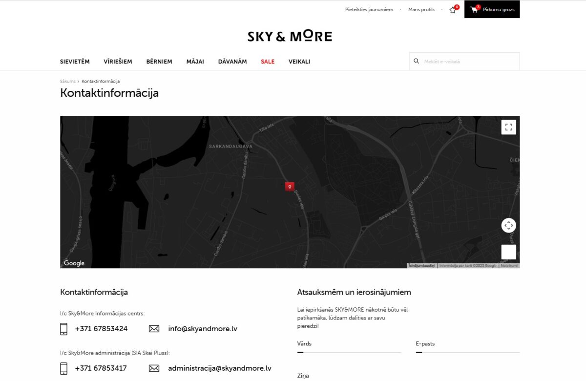Skyandmore.lv - Kontaktinformācija