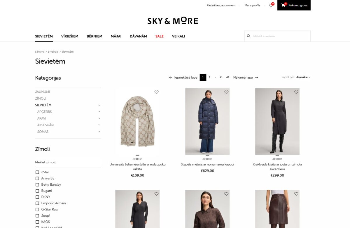 Skyandmore.lv - Produktu saraksts