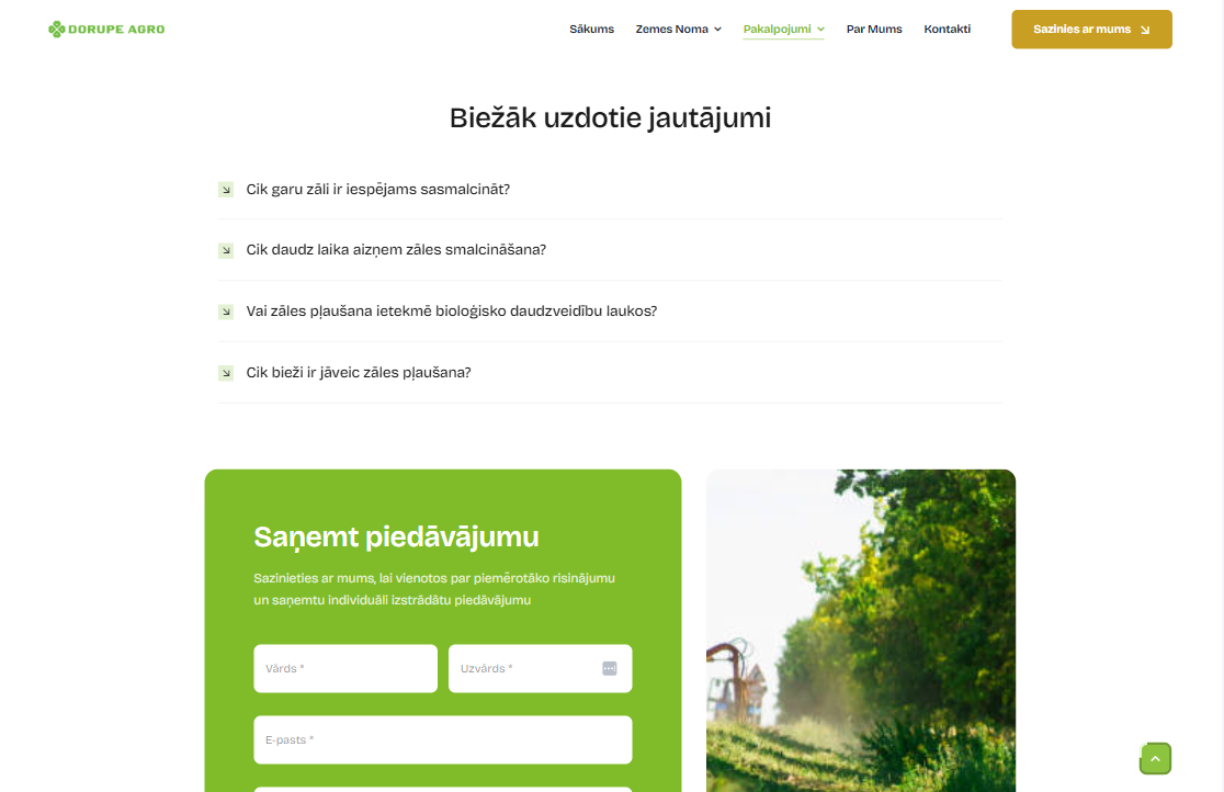 Biežāk uzdotie jautājumi - Dorupeagro.lv
