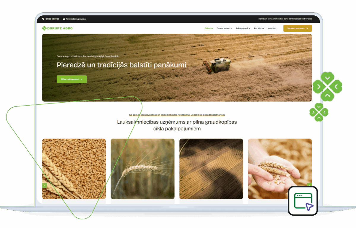 WordPress mājaslapas izveide - Dorupeagro.lv