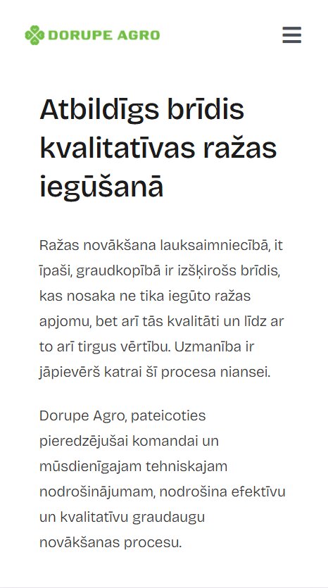 Pakalpojuma apraksts - Dorupeagro.lv - mobile