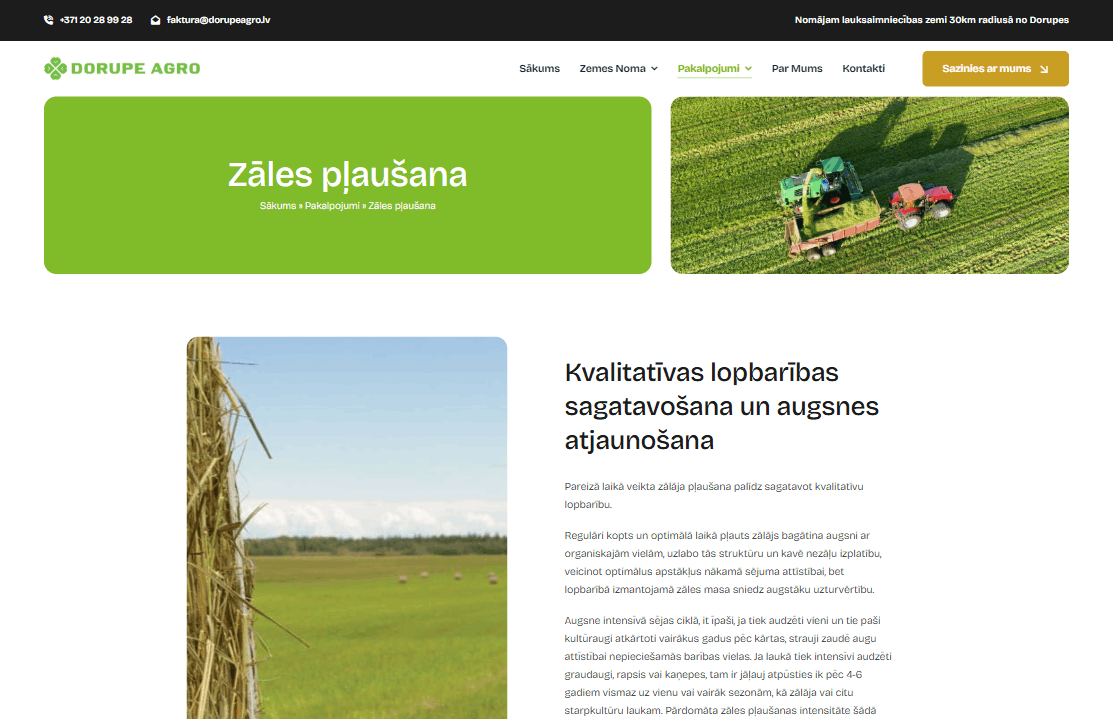 Pakalpojuma atvērums - Dorupeagro.lv