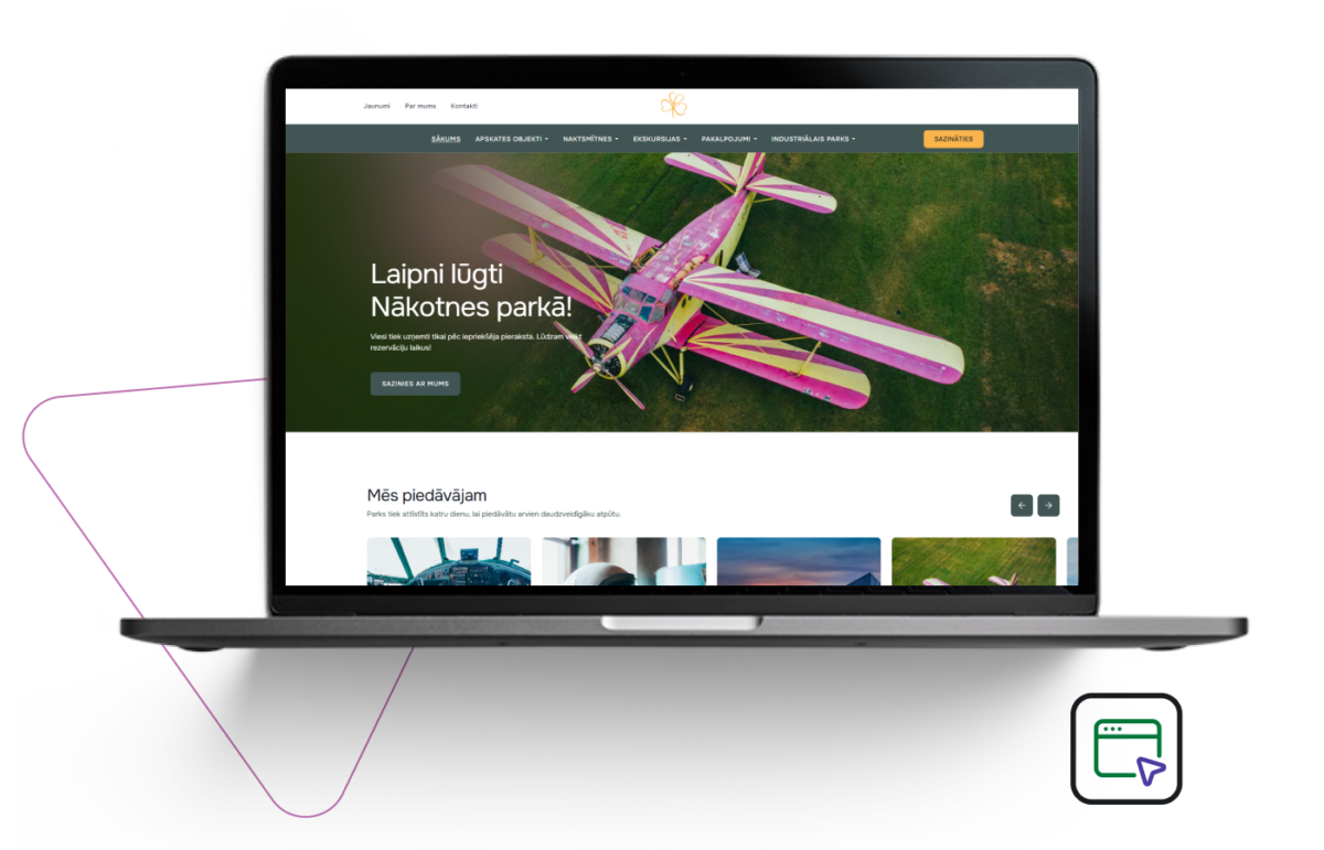 Mājaslapas izstrāde piedzīvojumu parkam - Nakotnesparks.lv
