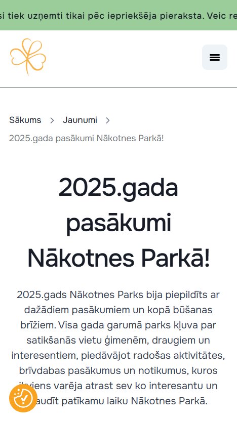 Nakotnesparks.lv - Jaunumu atvērums - mobile