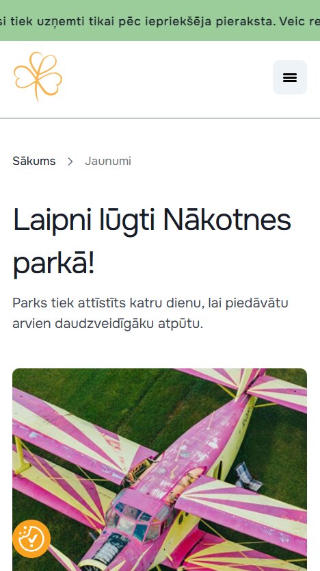 Nakotnesparks.lv - Jaunumu saraksts - mobile