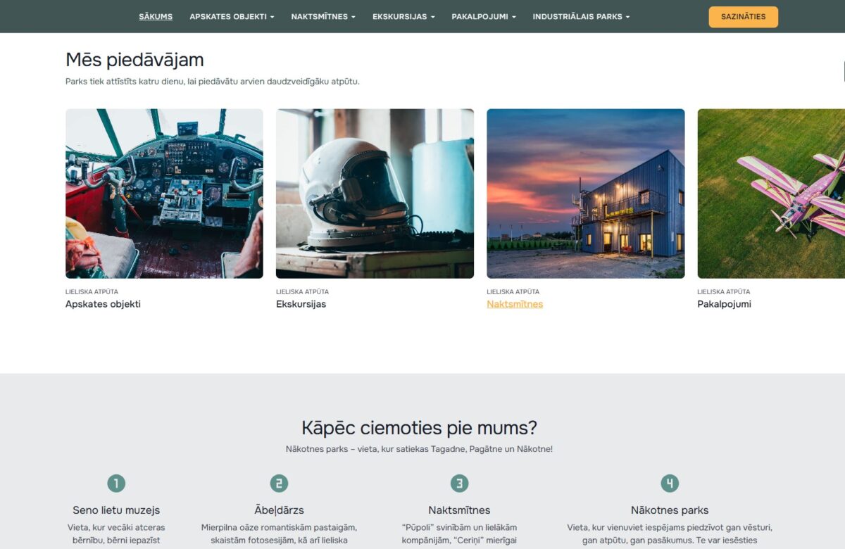 Nakotnesparks.lv - Piedāvātie pakalpojumi un iespējas