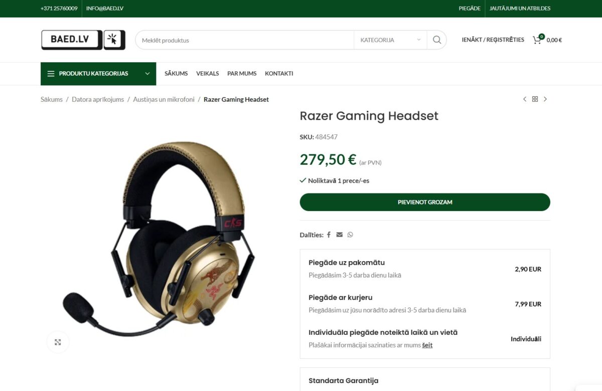 Baed.lv - Detalizēta informācija par preci