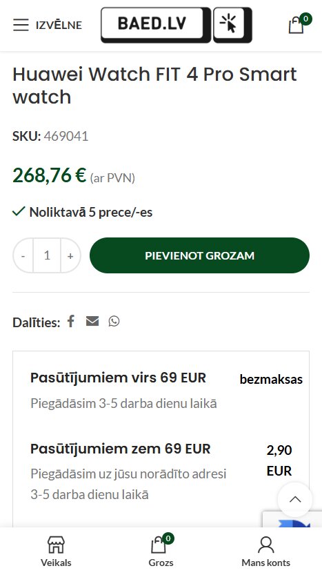 Baed.lv - Detalizēta informācija par produktu - mobile
