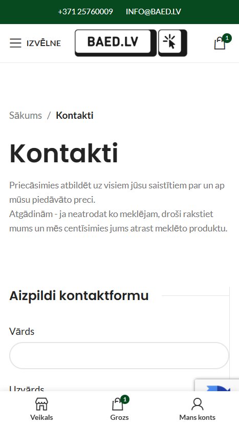 Baed.lv - Kontakti - mobile