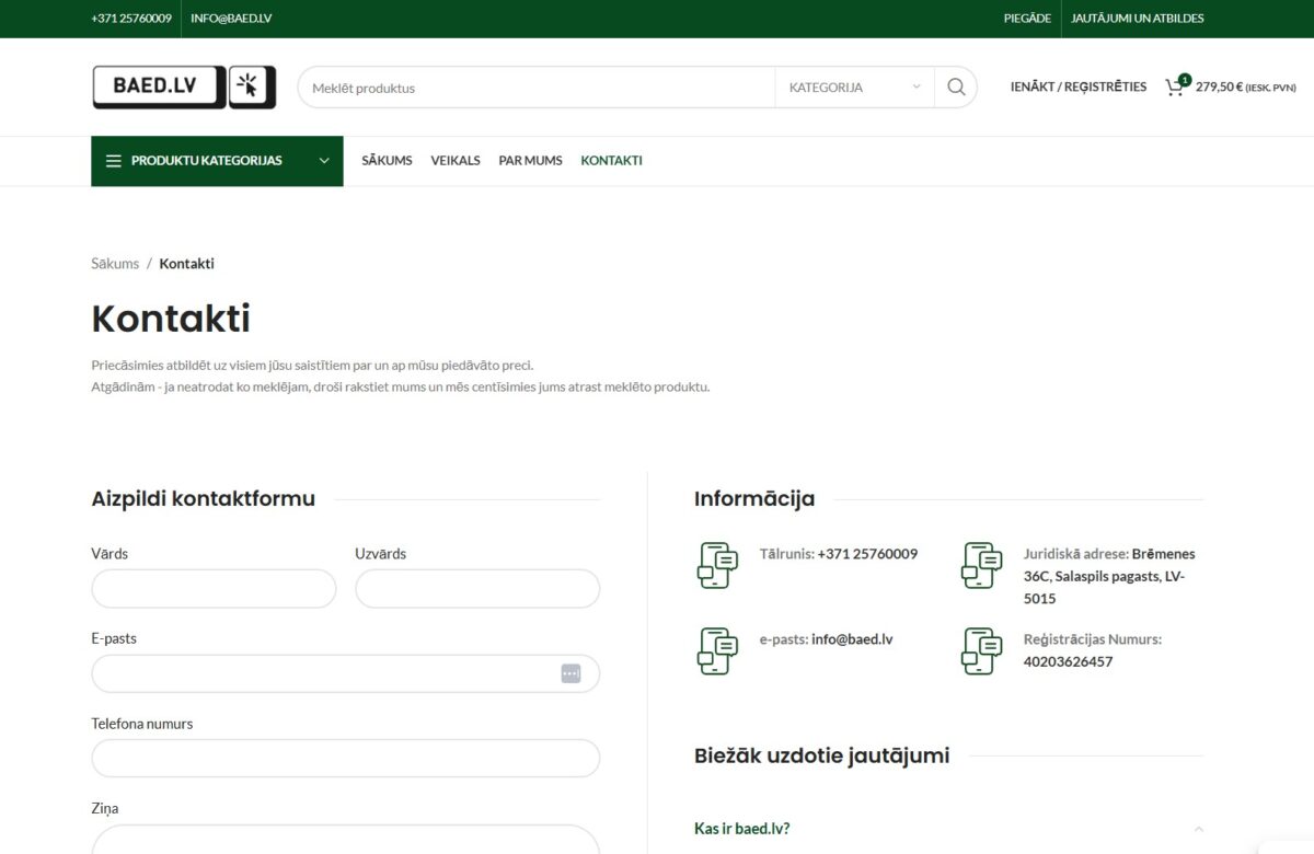 Baed.lv - Kontaktinformācija