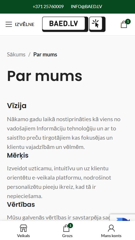 Baed.lv - Informācija par uzņēmumu - mobile