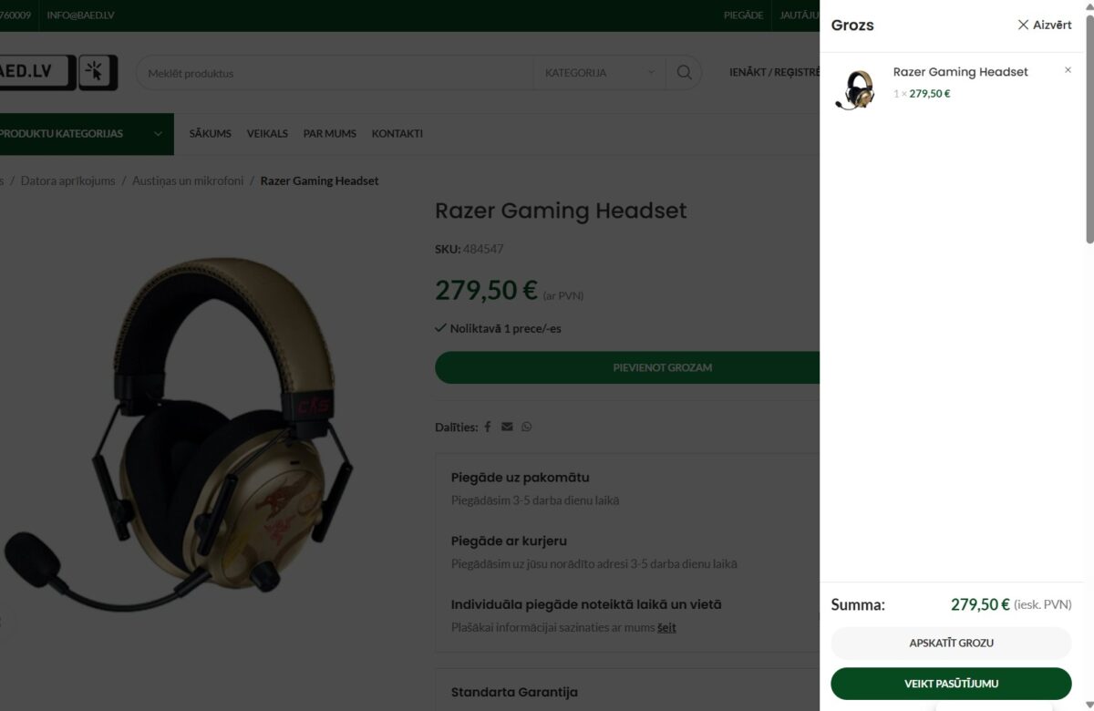 Baed.lv - Prece pievienota grozam