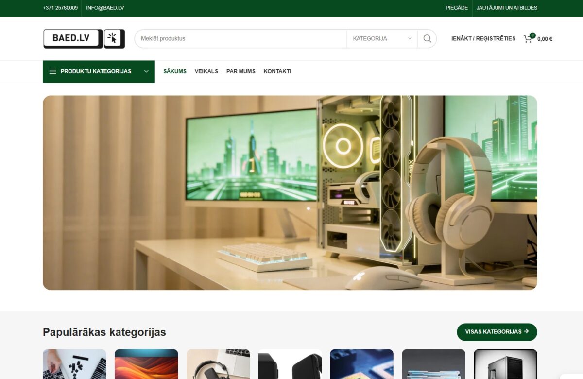 Baed.lv - IT risinājumu e-veikala izveide un sistēmu integrācija