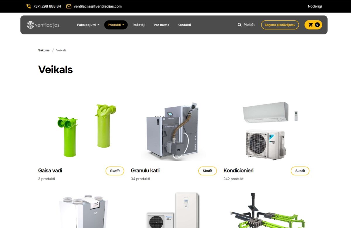 Ventilacijas.com - Visu preču kategoriju saraksts