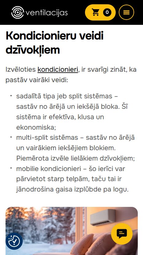 Ventilacijas.com - Jaunumu raksta struktūra - mobile