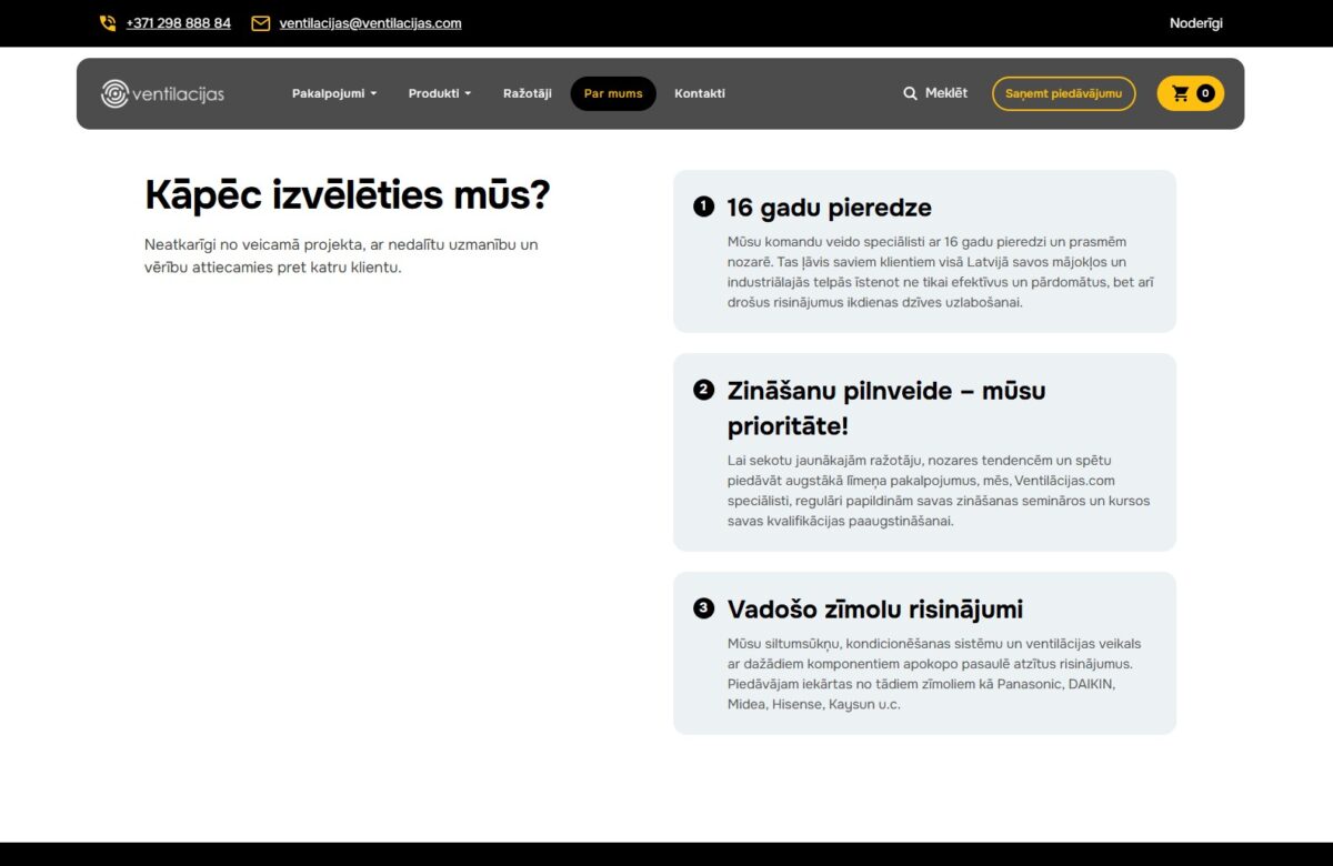 Ventilacijas.com - Kāpēc izvēlēties mūs