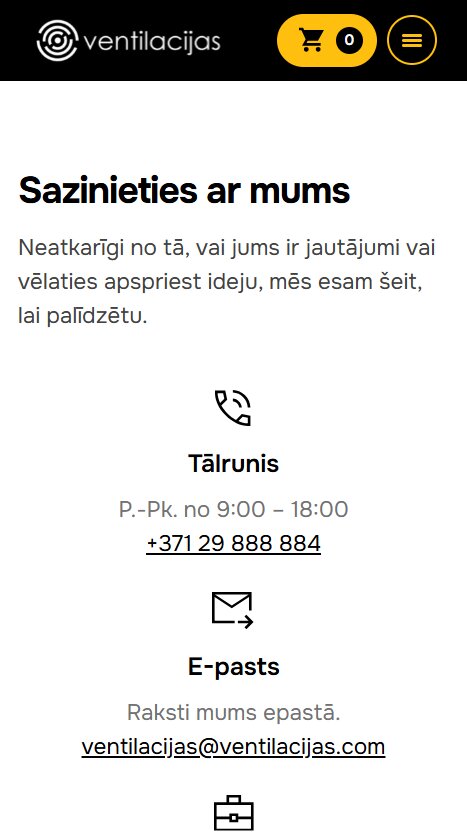 Ventilacijas.com - Uzņēmuma kontaktinformācija - mobile