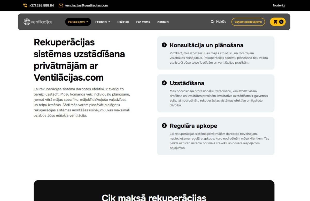 Ventilacijas.com - Pakalpojuma apraksts