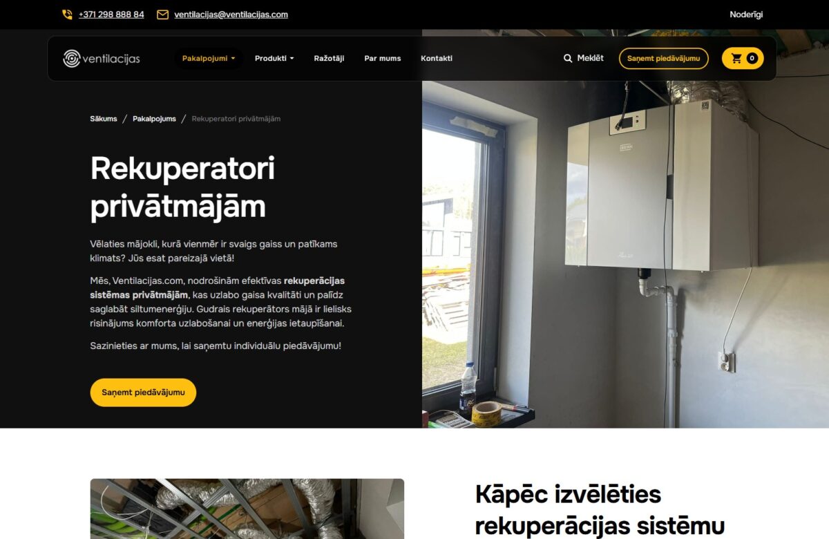 Ventilacijas.com - Pakalpojuma atvērums