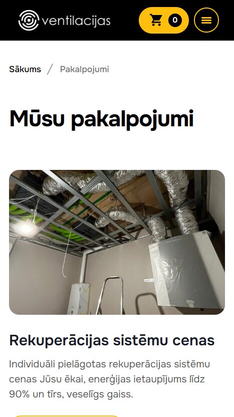 Ventilacijas.com - Pakalpojumi - mobile