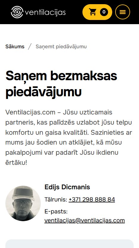 Ventilacijas.com - Saņemt bezmaksas piedāvājumu - mobile