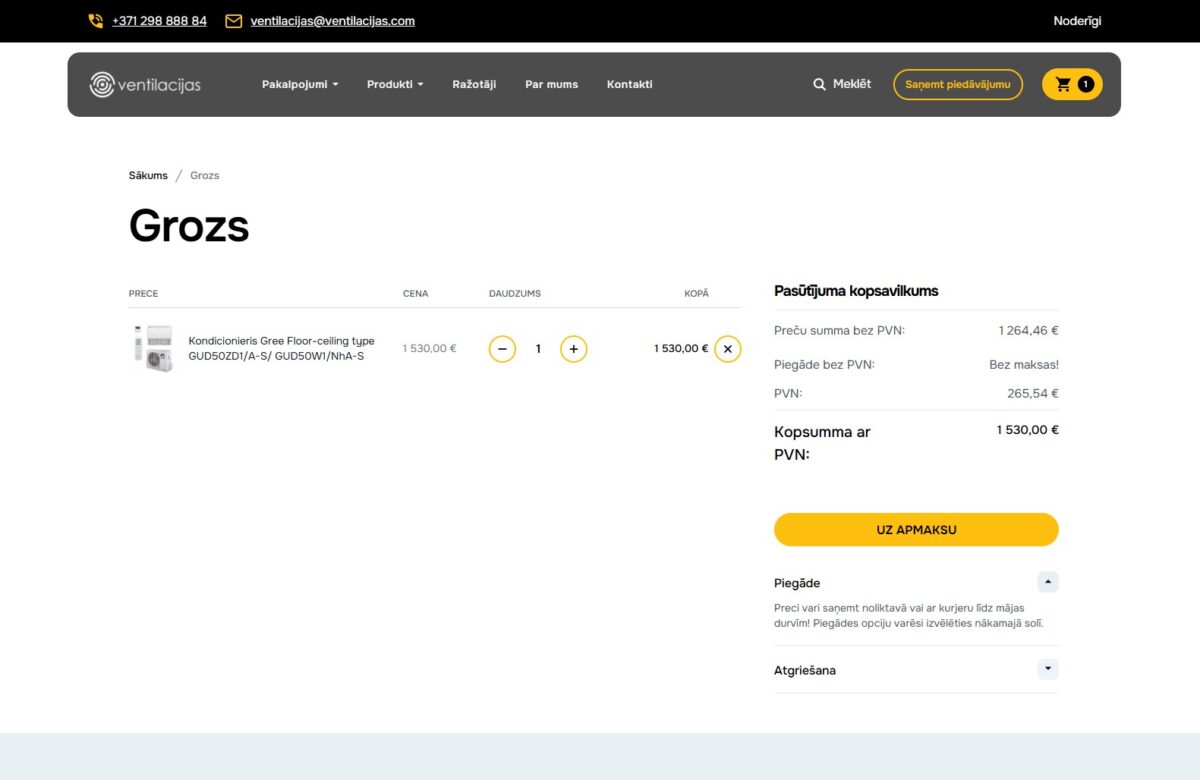 Ventilacijas.com - Pirkuma grozs