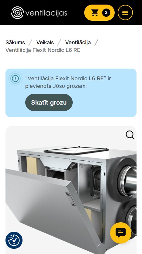 Ventilacijas.com - Prece pievienota grozam - mobile