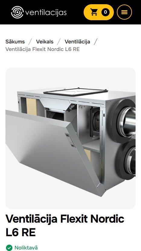 Ventilacijas.com - Produkta atvērums - mobile