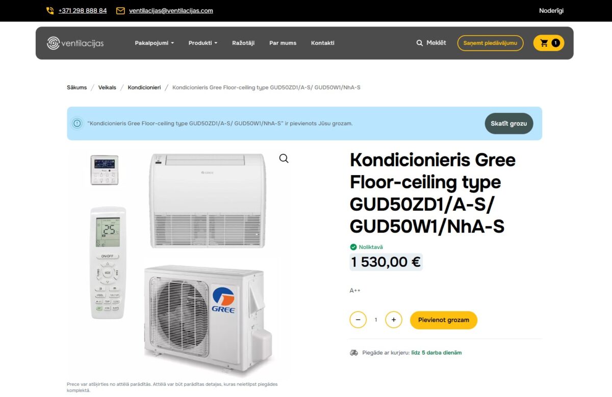 Ventilacijas.com - Produkts pievienots grozam