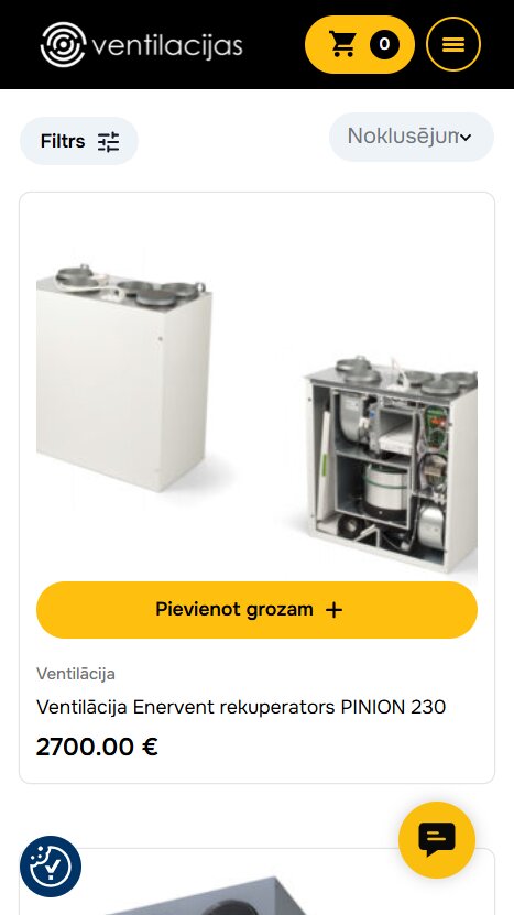 Ventilacijas.com - Produktu saraksts - mobile