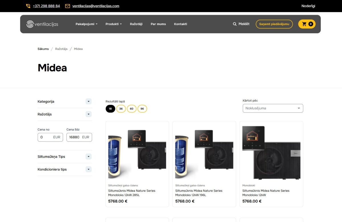 Ventilacijas.com - Ražotāja piedāvātie produkti