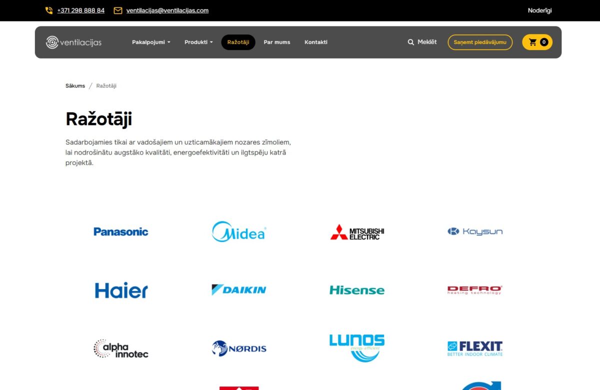 Ventilacijas.com - Visu ražotāju saraksts