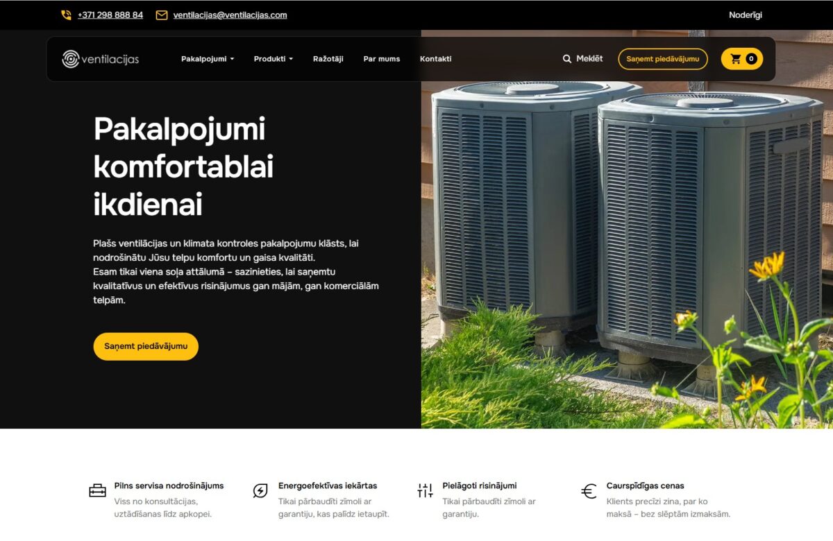 Ventilacijas.com - WooCommerce e-veikala izveide