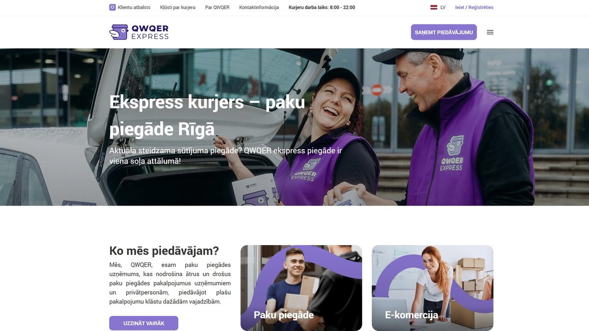 QWQER.lv mājaslapas informācijas arhitektūras un SEO optimizācijas piemērs.
