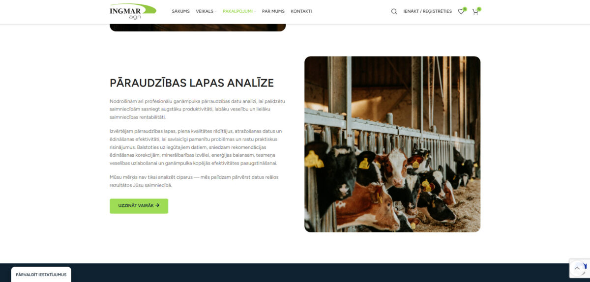 Ingmaragri.eu pāraudzības lapas analīze