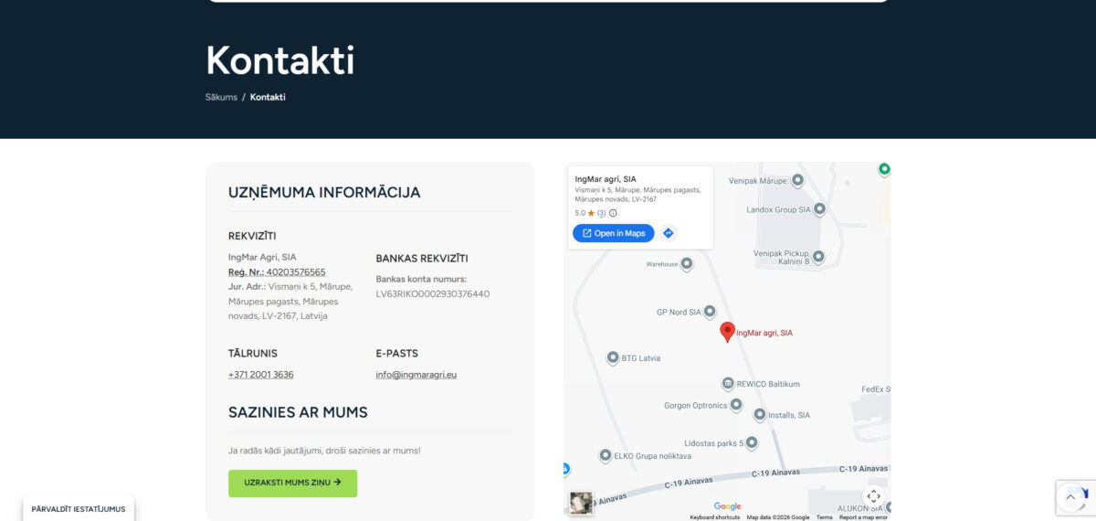 Ingmaragri.eu uzņēmuma informācija